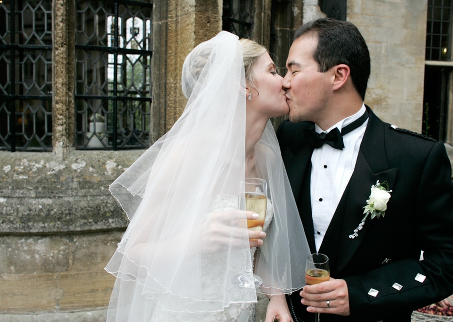 bride and groom at rushton hall