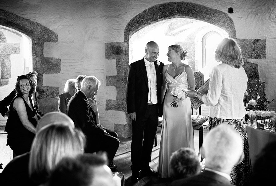 wedding ceremony at St Mawes Castle