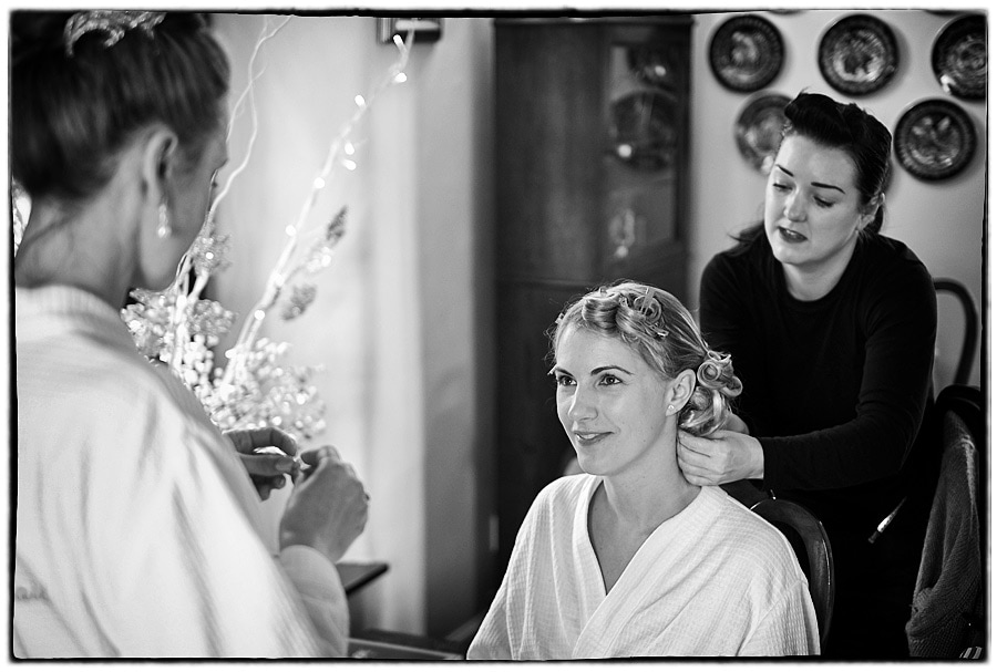 Dodoford Manor wedding photographer, the bride getting ready for her wedding at Dodford Manor. 