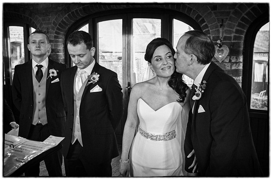 dodmoor house wedding photography, dad kiss