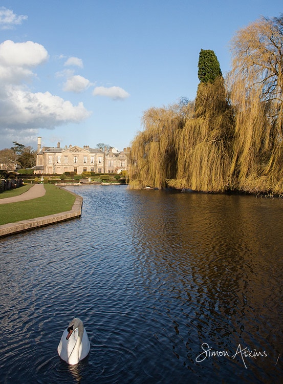 coombe abbey wedding photography, coventry. View of the hotel and lake.