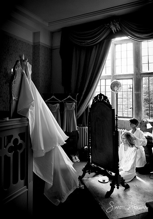 coombe abbey wedding, the bride getting ready.