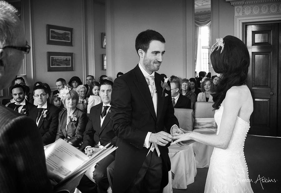 wedding ceremony taking place at rushton hall