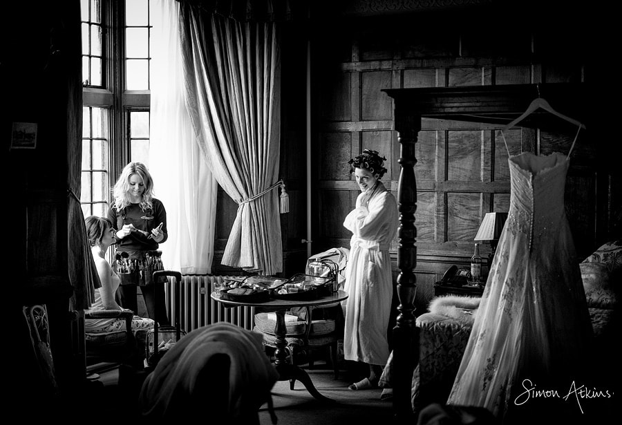 bride getting ready at a rushton hall wedding