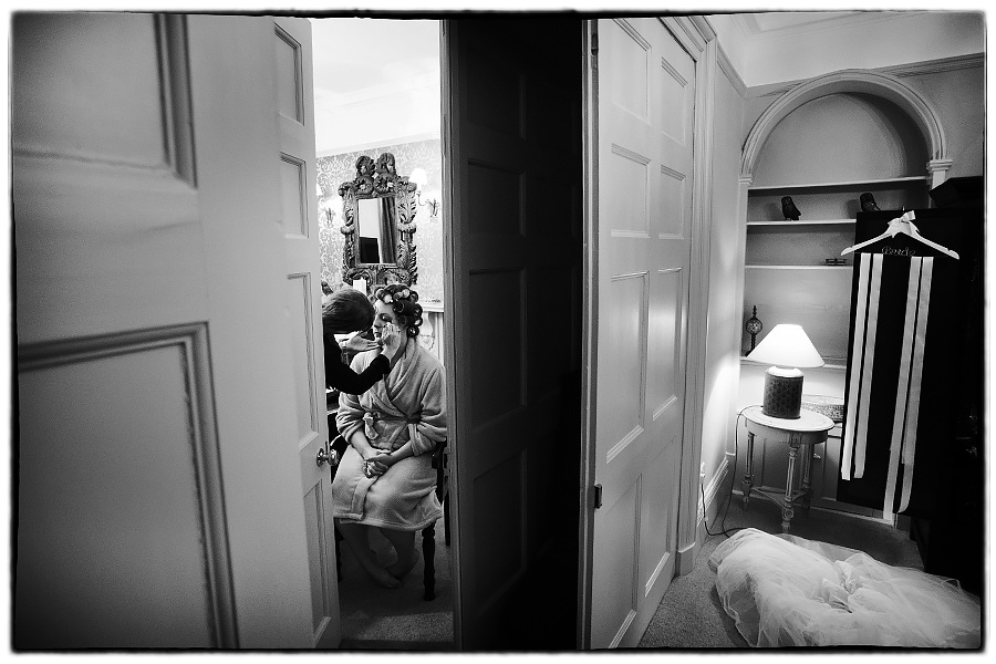 the bride getting ready at the william cecil in stamford
