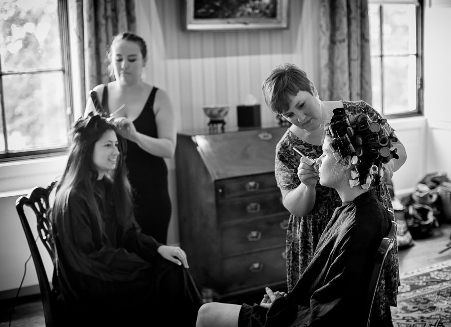 hair being styled
