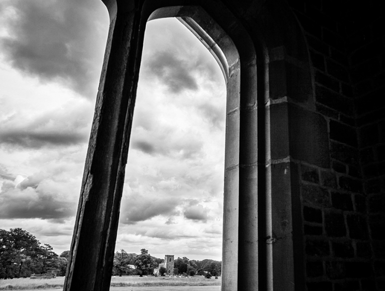 St Mary's church at Fawsley photographed from Fawsley Hall