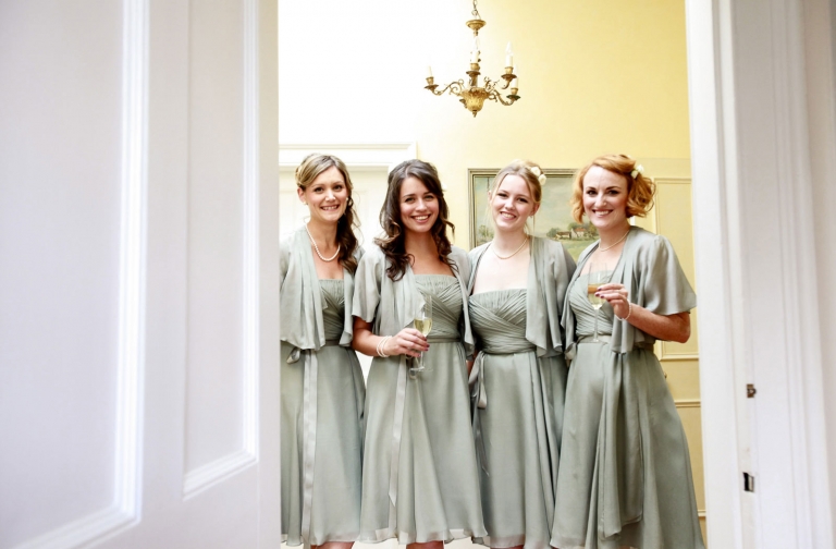bridesmaids smiling
