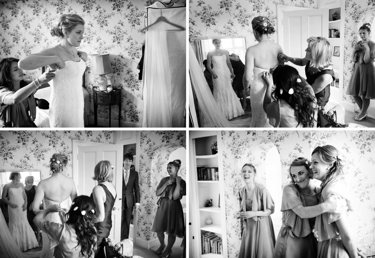 bridal party getting ready