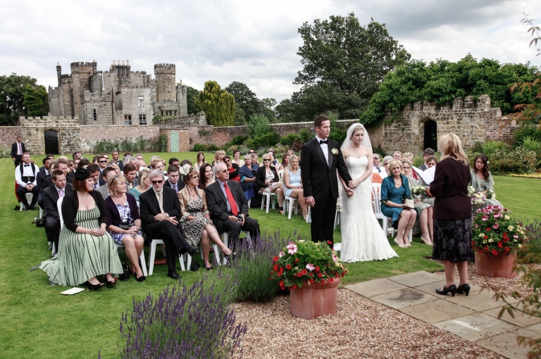 outdoor wedding ceremony at Wadhurst Castle