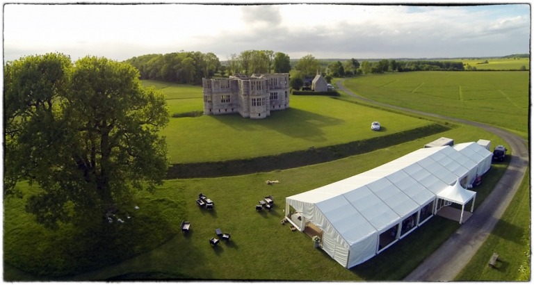 lyveden new bield wedding from the air