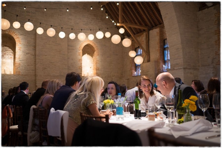 a wedding at the tithe barn