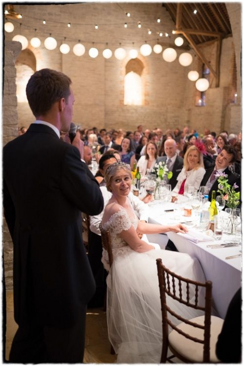 bride listening to the speeches