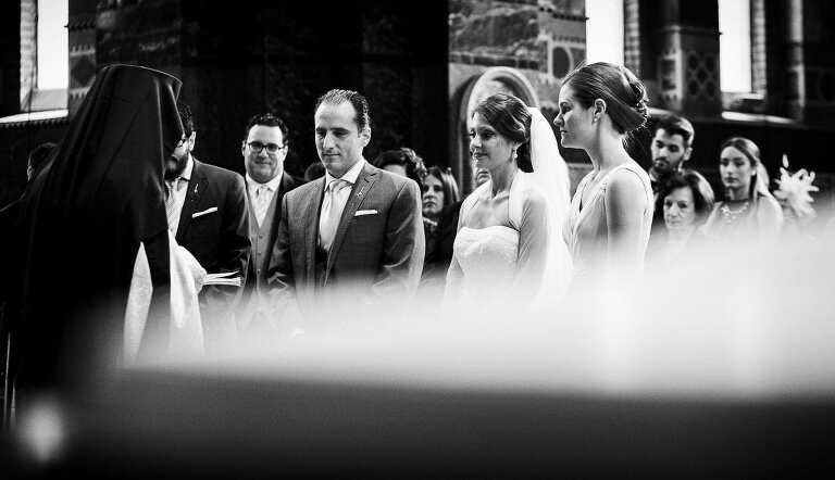 wedding ceremony at Saint Sophia's Greek cathedral in London