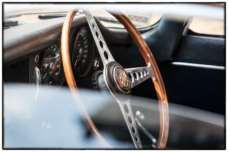 E type Jaguar wedding car