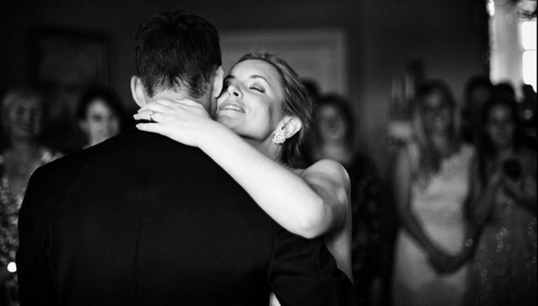 expressions on a black and white wedding photograph