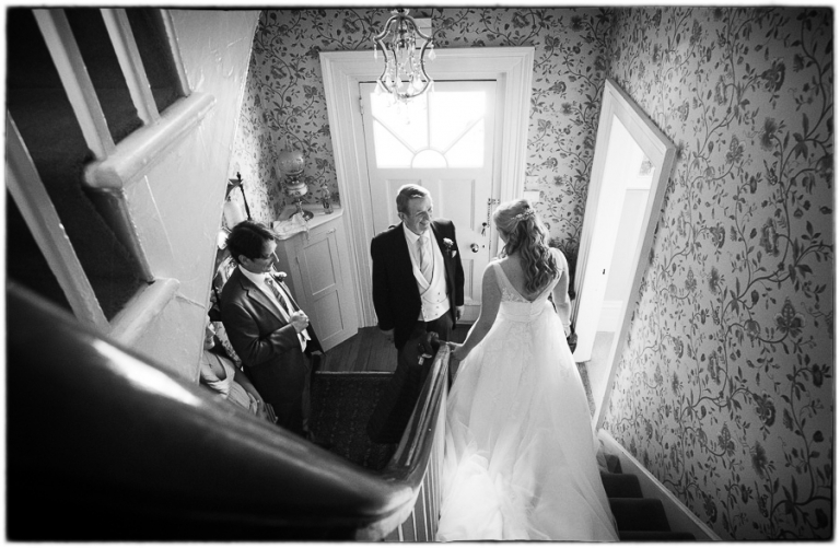 dad sees Laura for the first time in her wedding dress