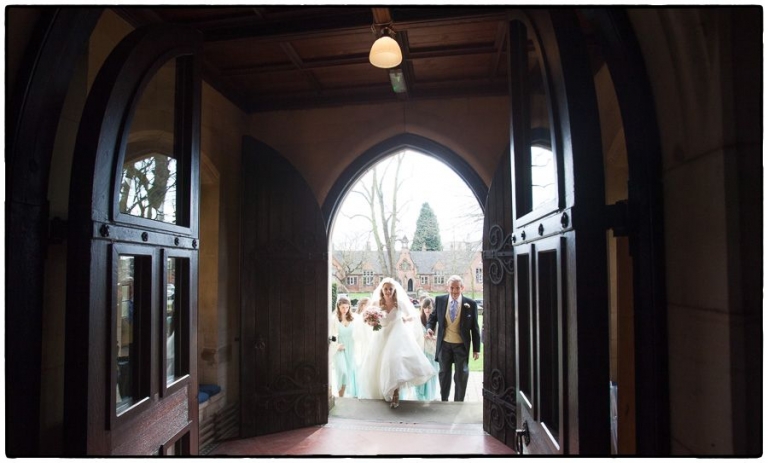 Laura arriving at the church