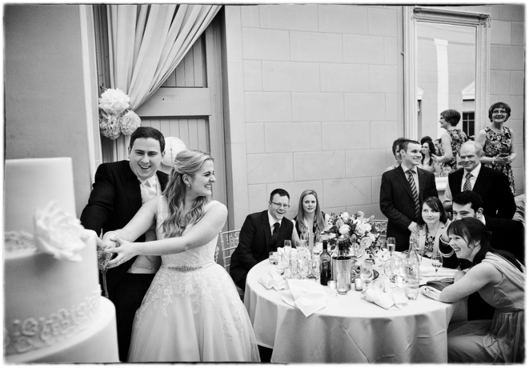 cutting the cake