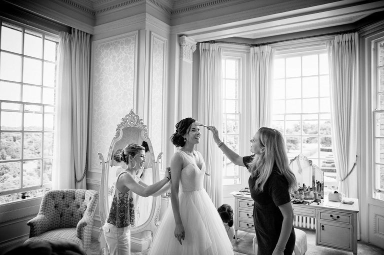 An example of black and white wedding photography with a digital camera.