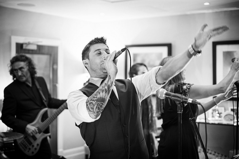 Duncan James from Blue sings at a wedding