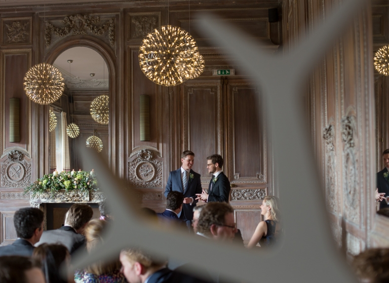 groom at cowley manor wedding ceremony