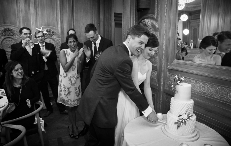 cutting the cake