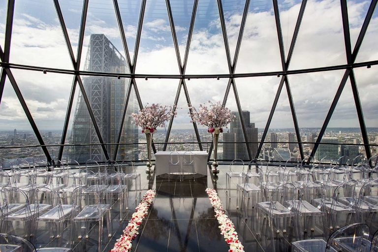 The Gherkin set up for the wedding