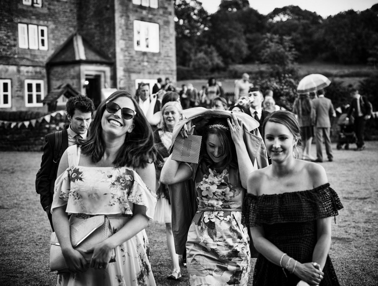 rainy wedding in Derbyshire