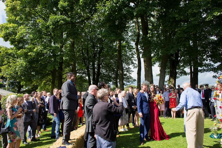 straw bale wedding ceremony