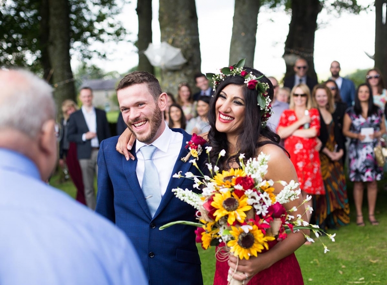 outdoors wedding at Hamps Hall and Barn