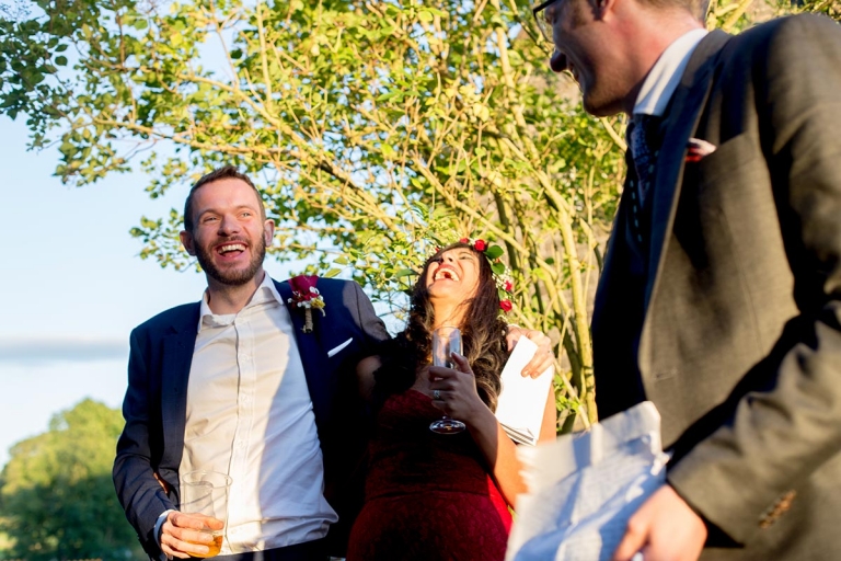 an outdoors festival style wedding in Derbyshire