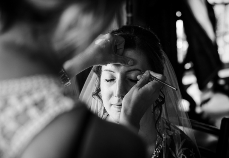 the bride getting ready at the ladywood estate