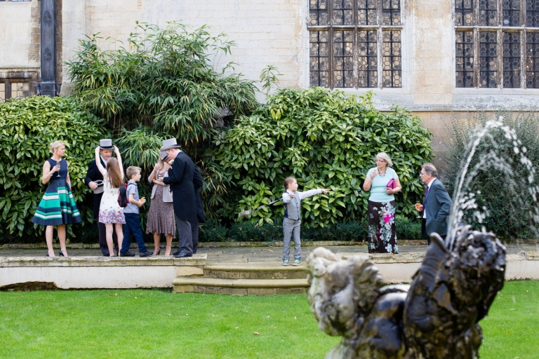 drinks reception in the courtyard