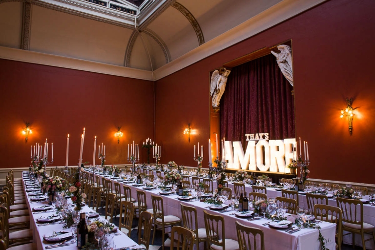 dining room set up for a hampton court house wedding