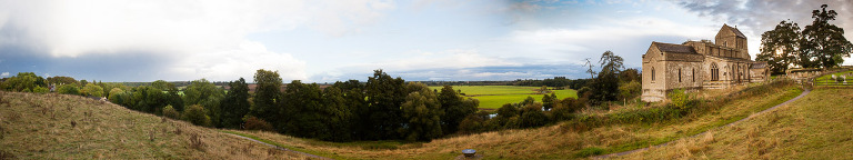 Panoramic view of St Michael and All Angles church Wadenhoe
