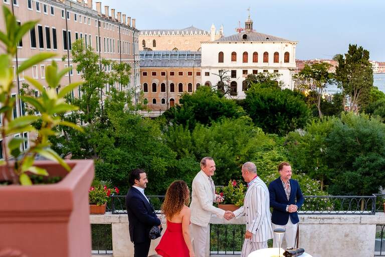 pre wedding cocktail party in Venice at Balioni Hotel Luna