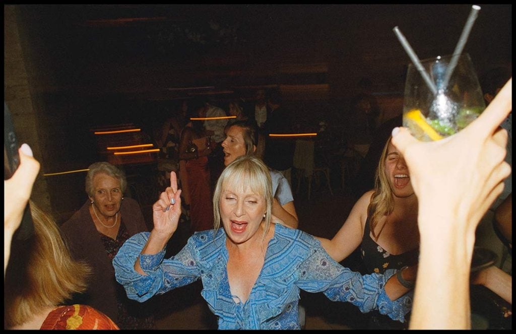 35mm film wedding photography on the dance floor