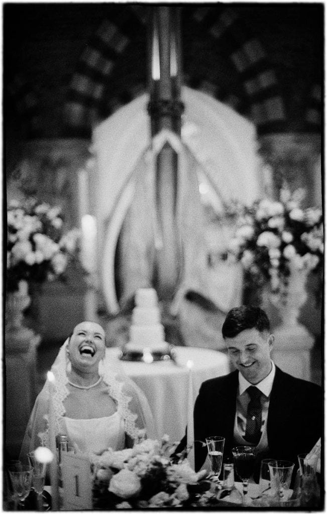 black and white film wedding photography